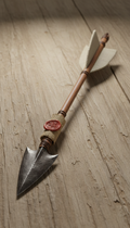 Medieval Arrow with Wax-Sealed Burlap